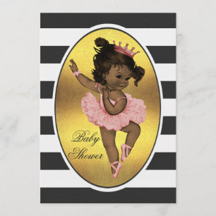 Ethnic Princess Ballerina Gold Foil Stripes Invitation