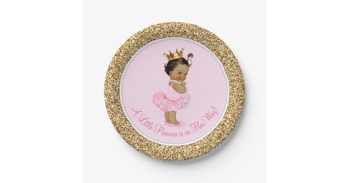 Download Ethnic Princess Ballerina Pink Gold Baby Shower Paper ...