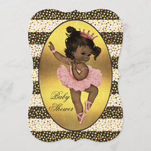 Ethnic Princess Ballerina Stripes Dots Baby Shower Invitation