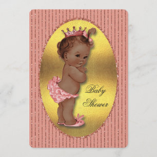Ethnic Princess Faux Gold Foil Glitter Stripe Invitation