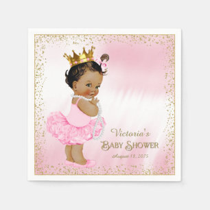 Ethnic Princess Girl Baby Shower Paper Napkins