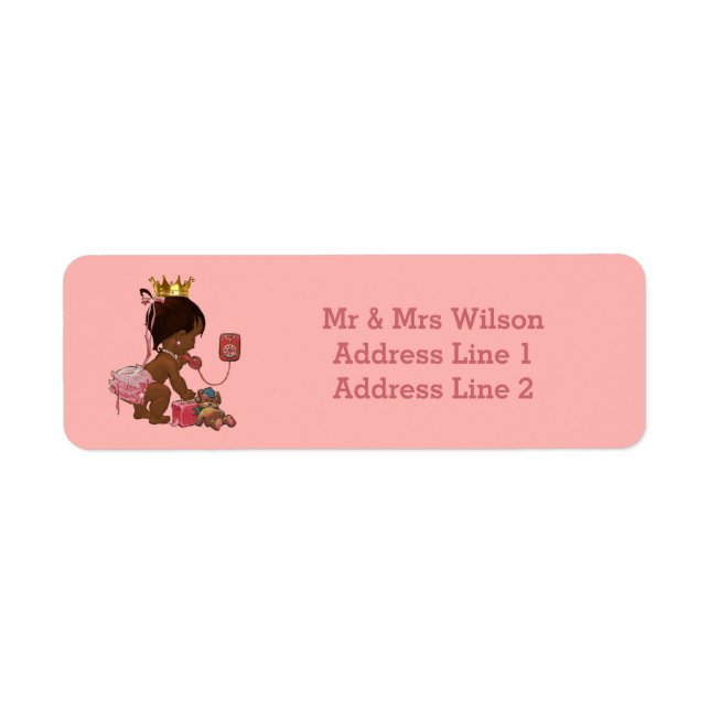 Ethnic Princess Phone Teddy Suitcase Baby Shower (Front)