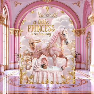 Ethnic Princess Pink Baby Shower Carriage Invitation