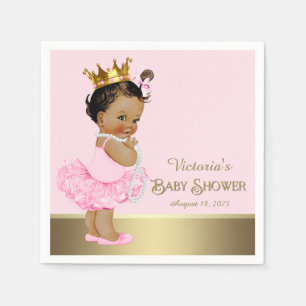 Ethnic Princess Pink Gold Baby Shower Napkin