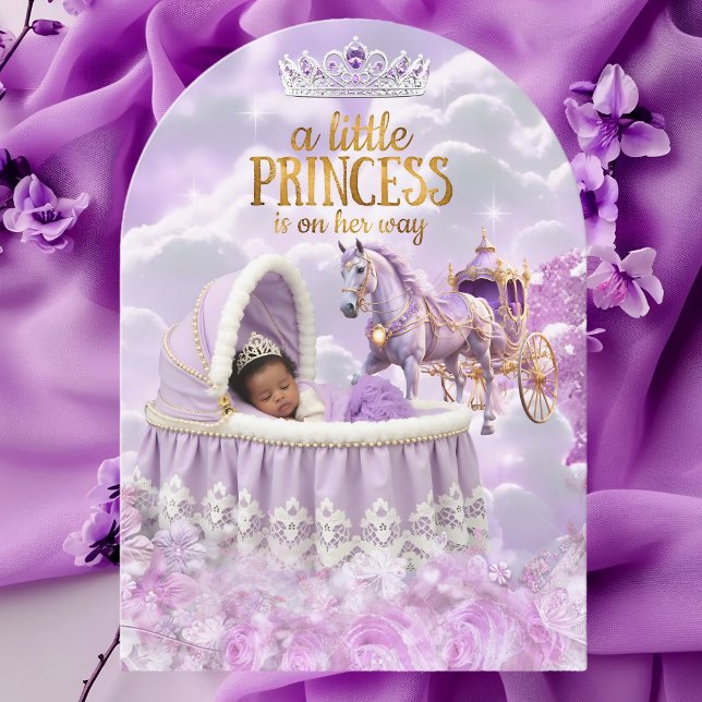 Ethnic Princess Purple Baby Shower Carriage Invitation (Creator Uploaded)