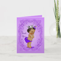 Ethnic Princess Thank You Baby Shower Purple