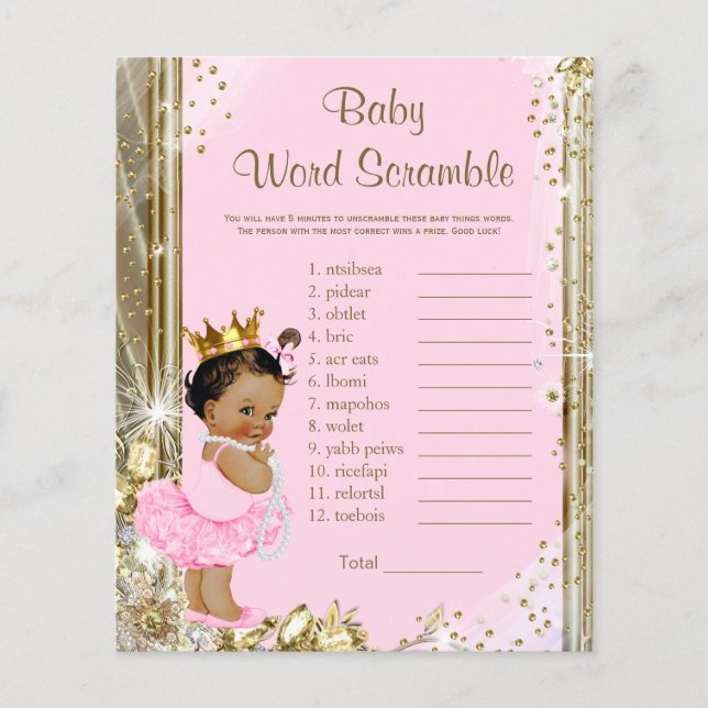 Ethnic Princess Tutu Baby Shower Games (Front)