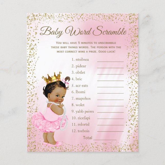 Ethnic Princess Tutu Baby Shower Games (Front)