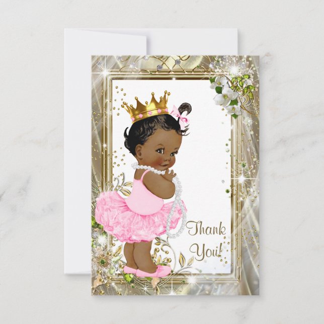 Ethnic Princess Tutu Baby Shower Thank You (Front)