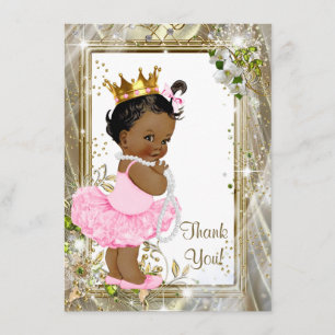 Ethnic Princess Tutu Baby Shower Thank You