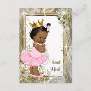 Ethnic Princess Tutu Baby Shower Thank You Card