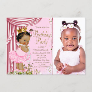 Ethnic Princess Tutu Pearl Birthday Party Invitation
