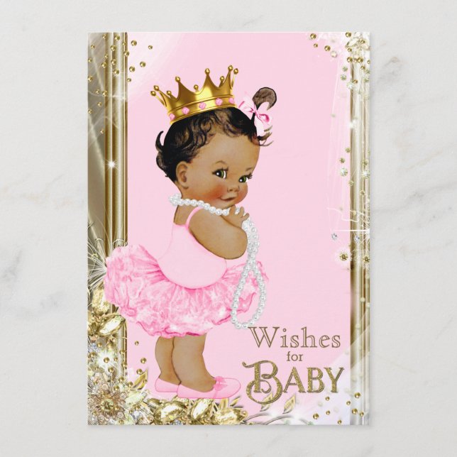 Ethnic Princess Tutu Pearls Wishes for Baby Advice Card (Front)