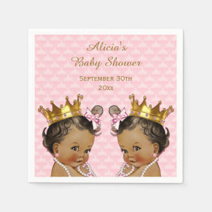 Ethnic Princess Twins Quilted Baby Shower Napkin