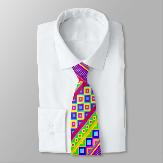 Ethnic Psychedelic Texture Pattern Tie (Tied)