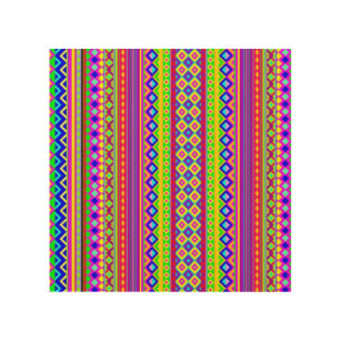 Ethnic Psychedelic Texture Pattern Wood Wall Art
