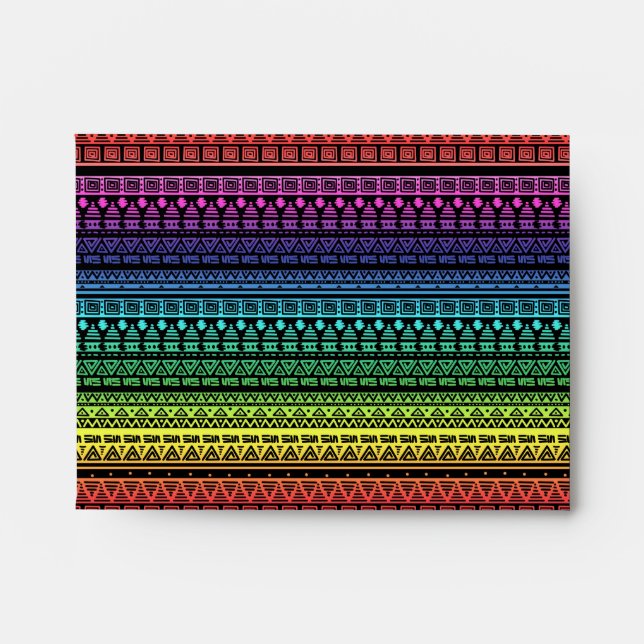 Ethnic, rainbow ornament envelope (Front)