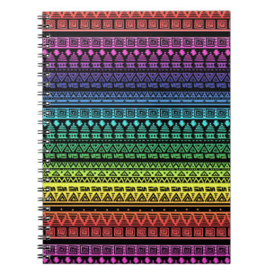 Ethnic, rainbow ornament notebook