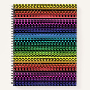 Ethnic, rainbow ornament notebook