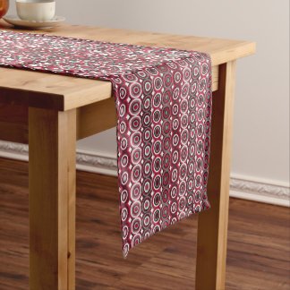 Ethnic Red and Grey Dots Table Runner