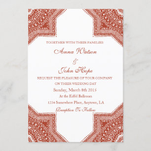 Ethnic Red Moroccan Wedding Invitation