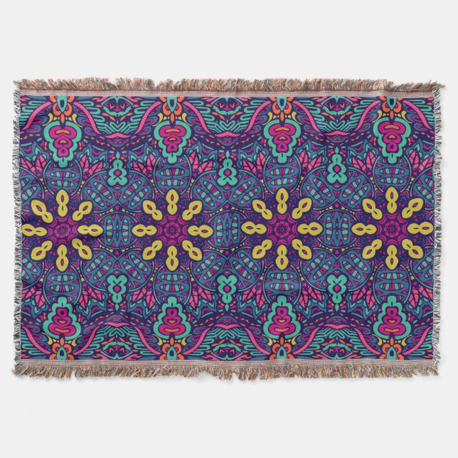 Ethnic Rug Design PNG File for Rug Printing, Home  Throw Blanket (Front)