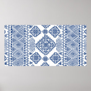 Ethnic seamless geometric pattern poster