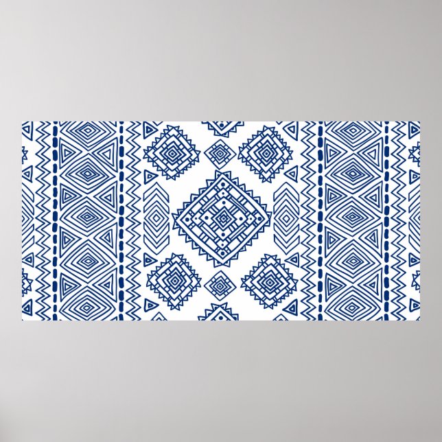 Ethnic seamless geometric pattern poster (Front)