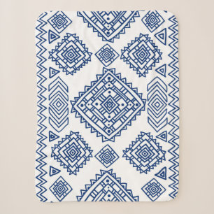 Ethnic seamless geometric pattern sherpa blanket