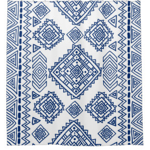 Ethnic seamless geometric pattern shower curtain