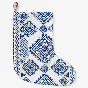 Ethnic seamless geometric pattern small christmas stocking