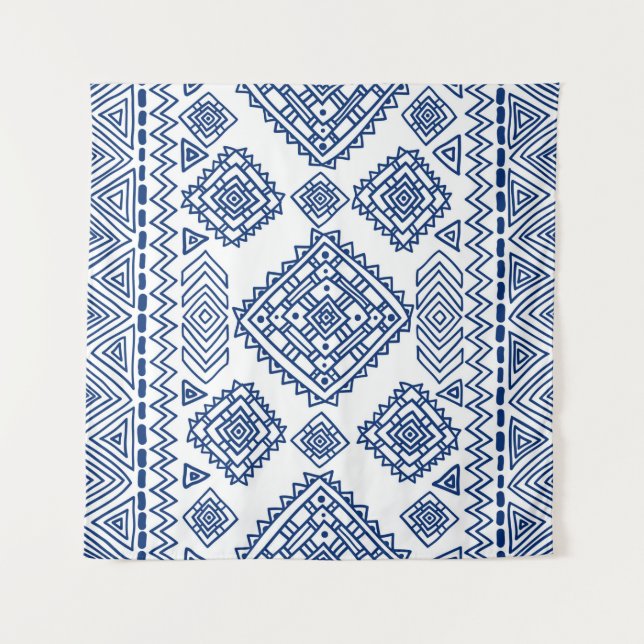 Ethnic seamless geometric pattern tapestry (Front)