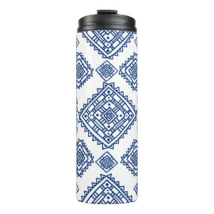 Ethnic seamless geometric pattern thermal tumbler