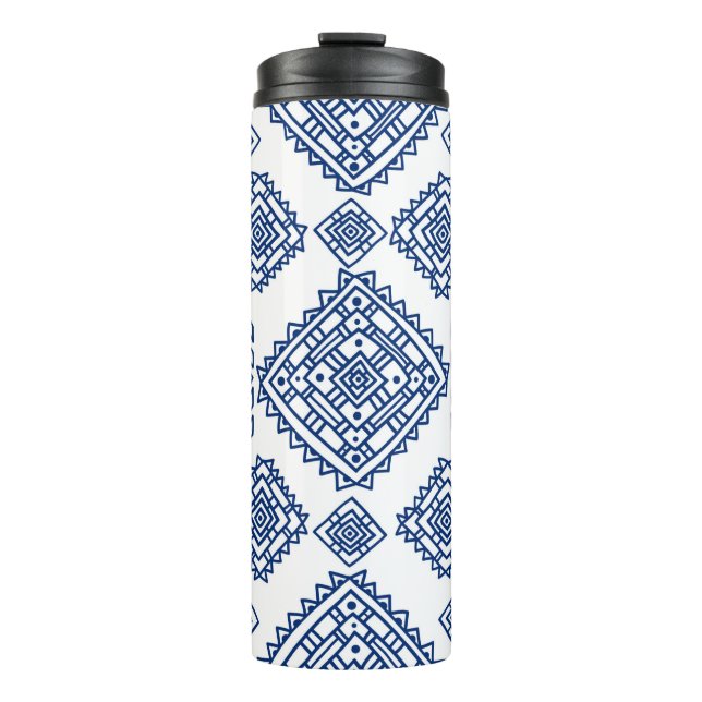 Ethnic seamless geometric pattern thermal tumbler (Front)
