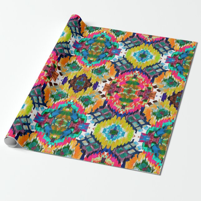 Ethnic seamless pattern. Ethnic boho ornament. Rep Wrapping Paper (Unrolled)