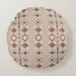 Ethnic seamless pattern round cushion