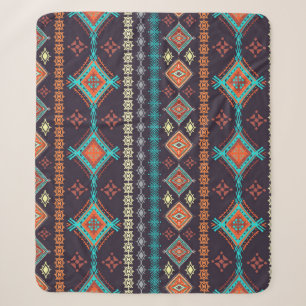 Ethnic seamless pattern sherpa blanket