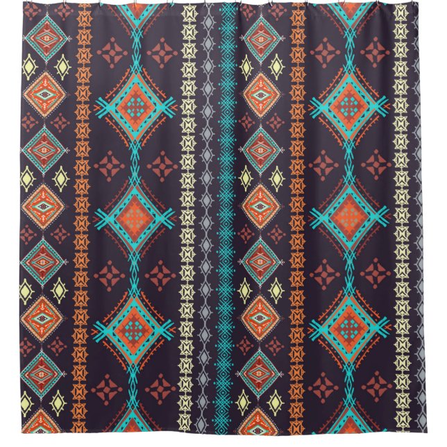 Ethnic seamless pattern shower curtain (Front)