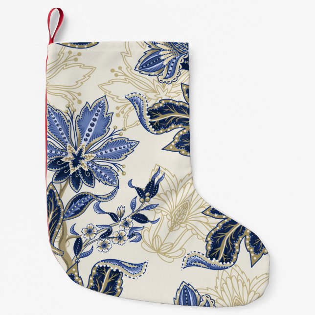 Ethnic seamless pattern with Indian ornament. Vint Small Christmas Stocking (Front)