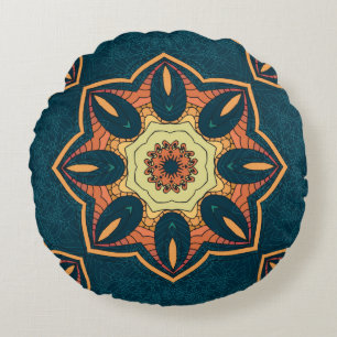 Ethnic seamless pattern with mandala. illustration round cushion