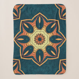 Ethnic seamless pattern with mandala. illustration sherpa blanket