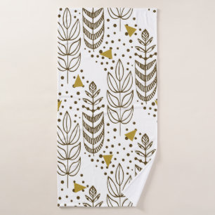 Ethnic seamless pattern with stylish trees. Endles Bath Towel