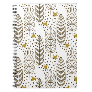 Ethnic seamless pattern with stylish trees. Endles Notebook