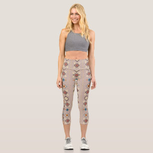 Ethnic: seamless tribal pattern capri leggings