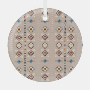 Ethnic: seamless tribal pattern glass tree decoration