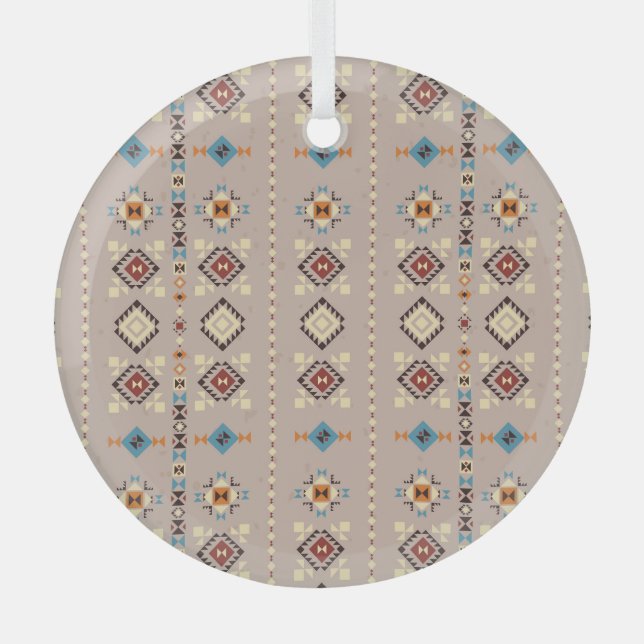Ethnic: seamless tribal pattern glass tree decoration (Front)
