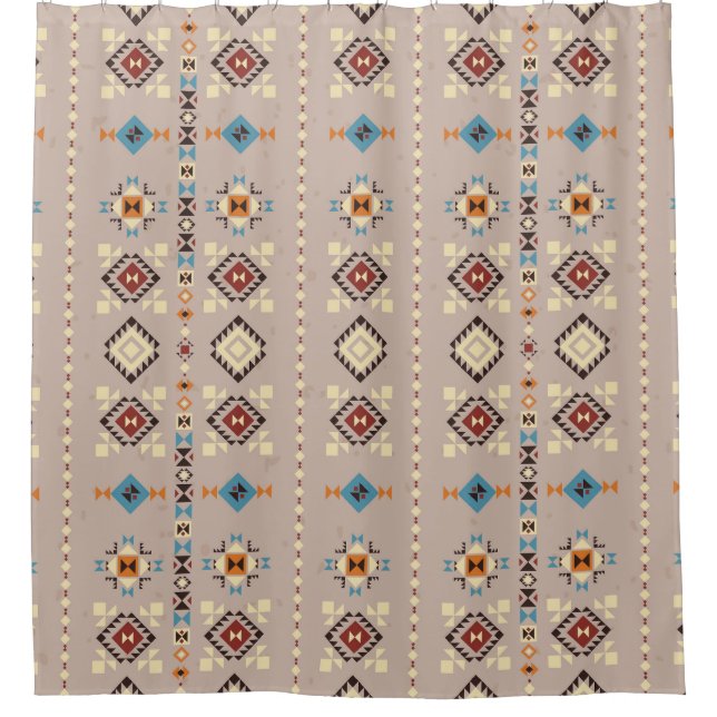 Ethnic: seamless tribal pattern shower curtain (Front)