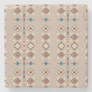 Ethnic: seamless tribal pattern stone coaster