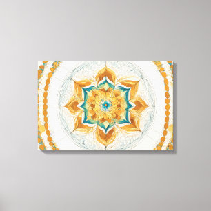 Ethnic Shapes Modern Colourful Wrapped Art Canvas Print