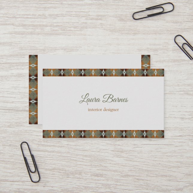  Ethnic southwest design. Text.   Business Card (Front/Back In Situ)